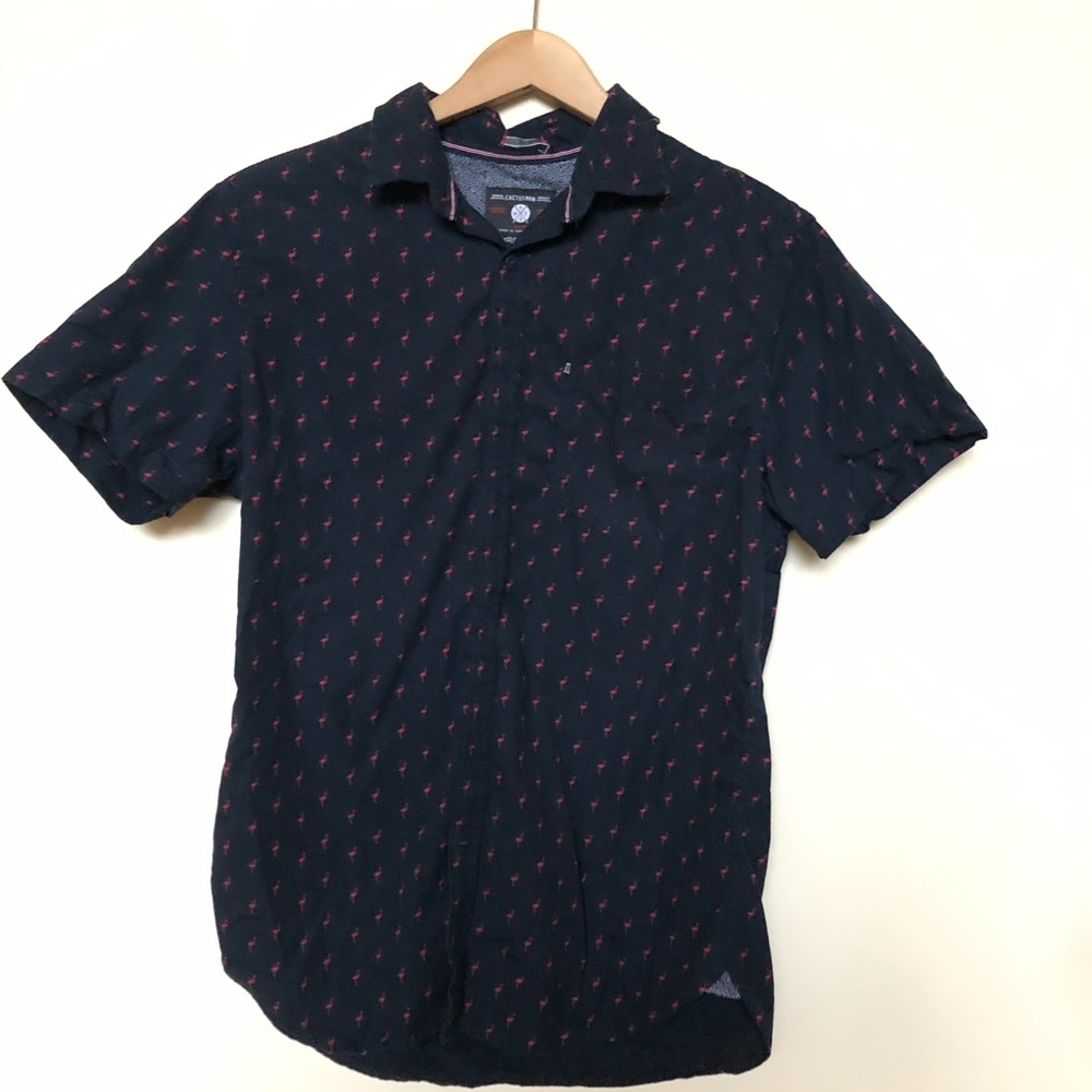 Men’s XS Button Up Flamingo Hawaiian Shirt